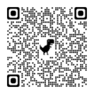 A QR code with a dinosaur icon in the center